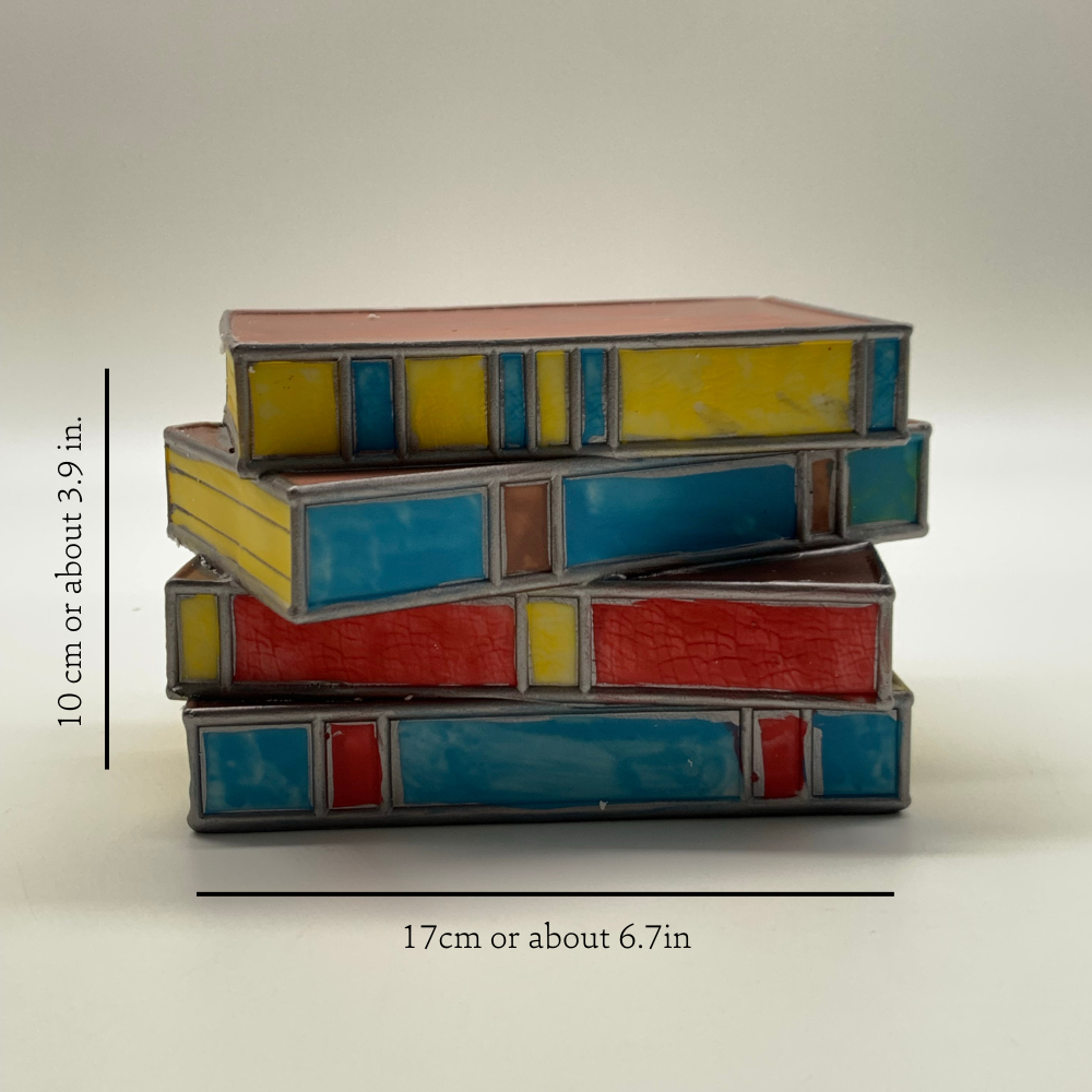 LumeNova Buntglas Bücherlampe | LED Tischleuchte | Stimmungslicht | Dekorative Beleuchtung für Zuhause