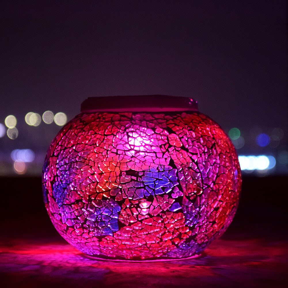 SolarArt Gartenleuchte | Kreatives Design aus Buntglas | LED Solar | Outdoor Beleuchtung