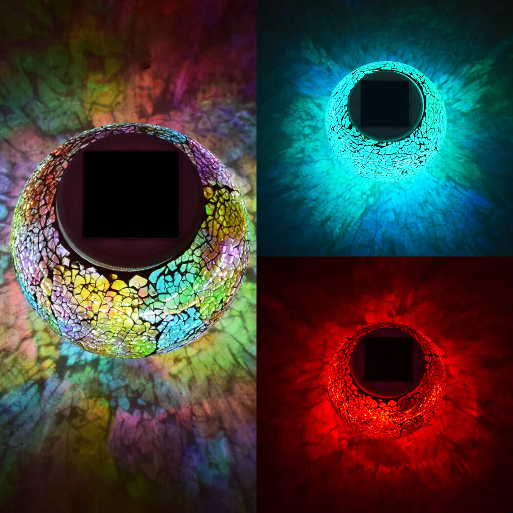 SolarArt Gartenleuchte | Kreatives Design aus Buntglas | LED Solar | Outdoor Beleuchtung