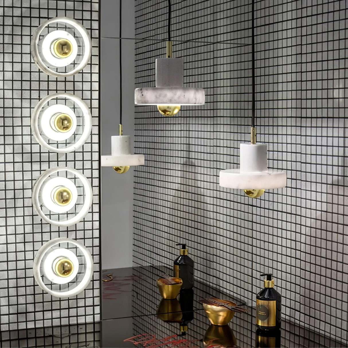 Auriluxe Marmor Aura Pendelleuchte | Elegantes Design | Luxuriöse Beleuchtung für Zuhause