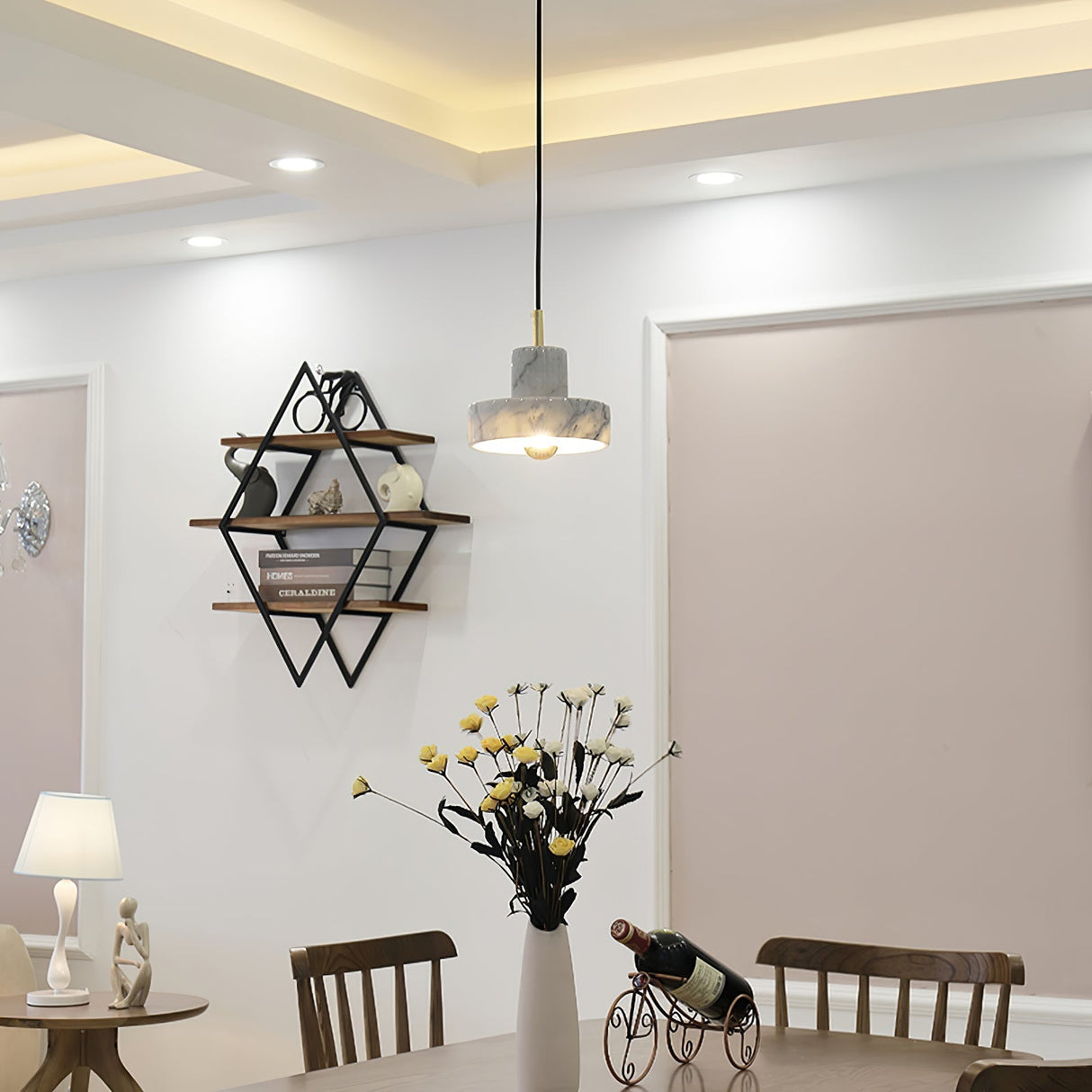 Auriluxe Marmor Aura Pendelleuchte | Elegantes Design | Luxuriöse Beleuchtung für Zuhause