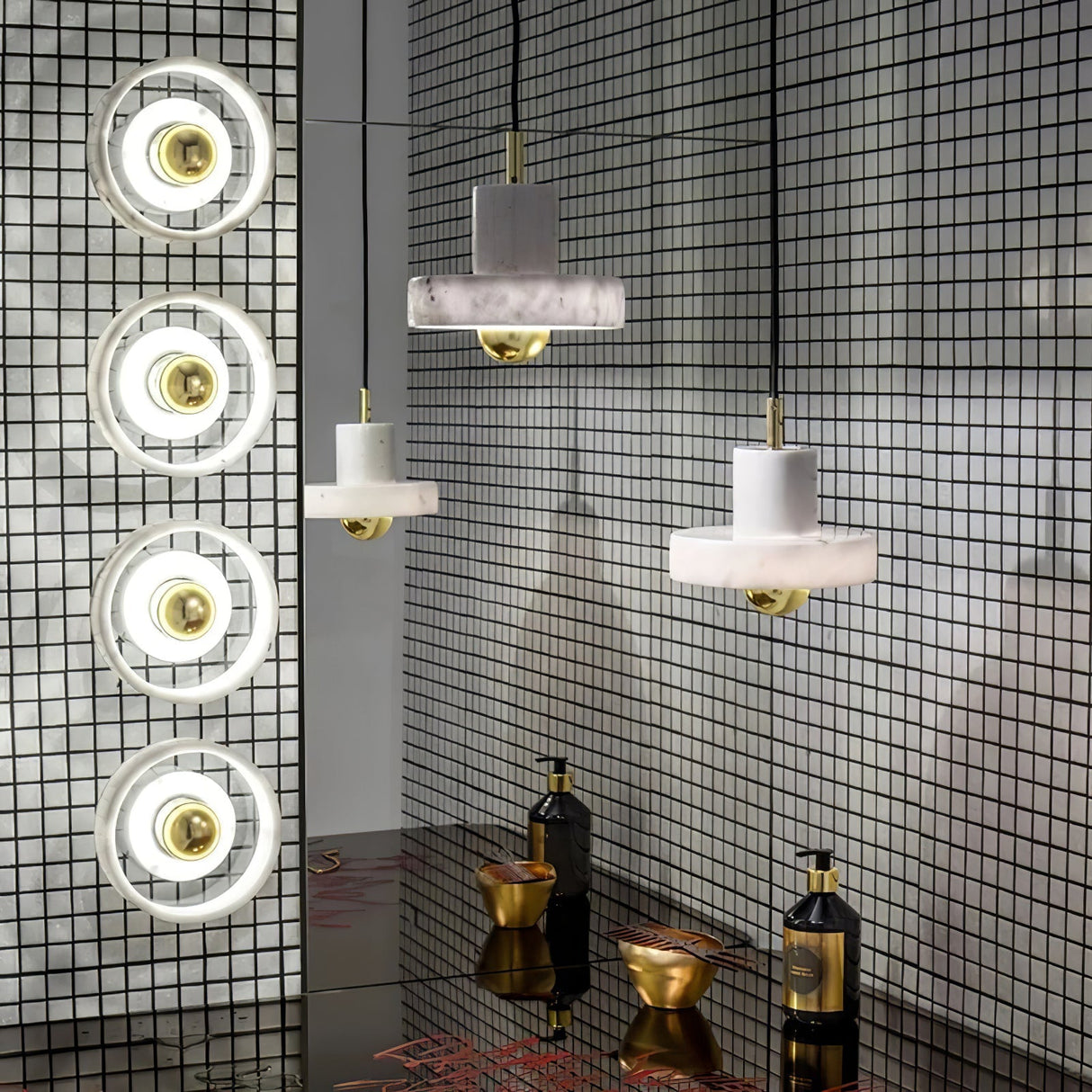 Auriluxe Marmor Aura Pendelleuchte | Elegantes Design | Luxuriöse Beleuchtung für Zuhause