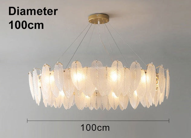LumePlume Luxuriöse Pendelleuchte mit Glasfedern | Elegantes Design | Hochwertige Beleuchtung für Zuhause