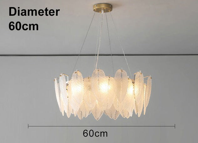 LumePlume Luxuriöse Pendelleuchte mit Glasfedern | Elegantes Design | Hochwertige Beleuchtung für Zuhause