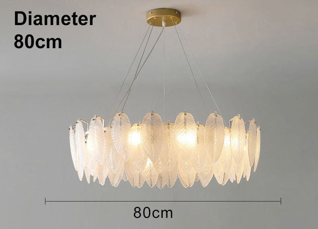 LumePlume Luxuriöse Pendelleuchte mit Glasfedern | Elegantes Design | Hochwertige Beleuchtung für Zuhause