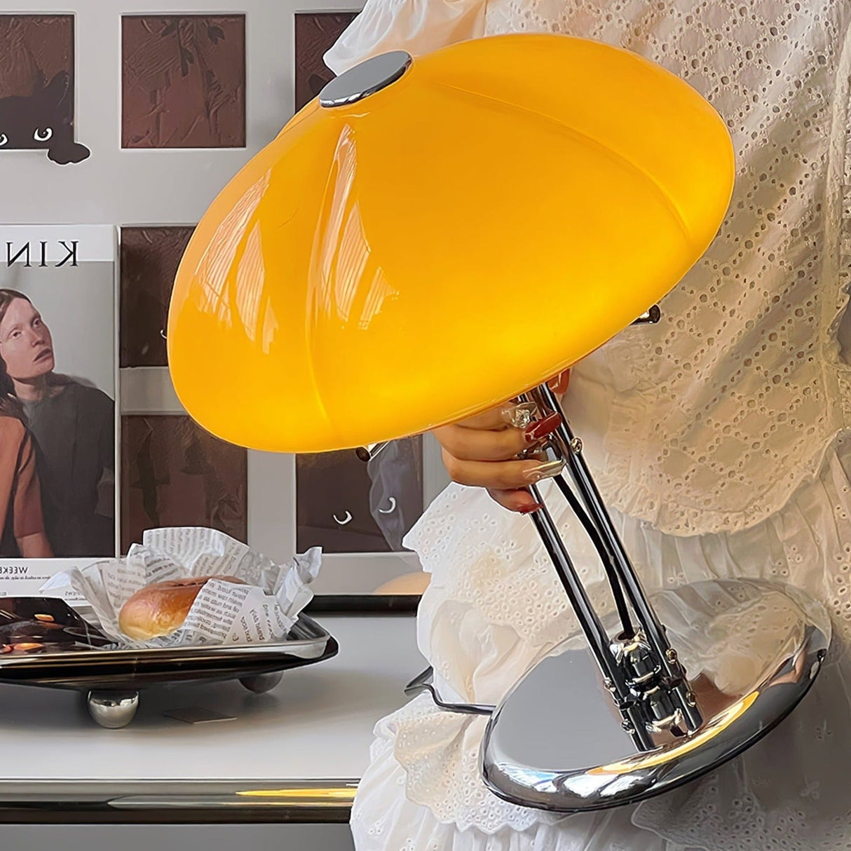 LumiDome Pilz-Tischlampe | Bauhaus Design Tischleuchte | Dekorative Beleuchtung | Stilvolle Nachttischlampe