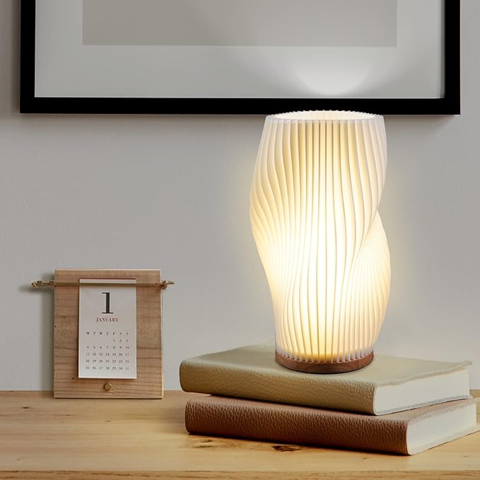 WaveGlow Serene LED Lampe | Moderne Tischleuchte | Stimmungsvolle Beleuchtung für Zuhause
