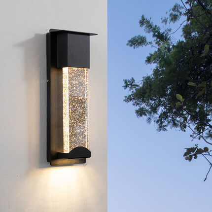 CrystalGuard – Outdoor LED Wandleuchte | Wasserdicht & Induktion | Modernes Design