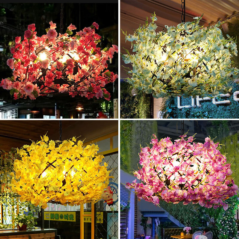 FloraNova Kreativer Blumen Kronleuchter | 3 Lichter | Farbenfrohes Design für Ihr Zuhause