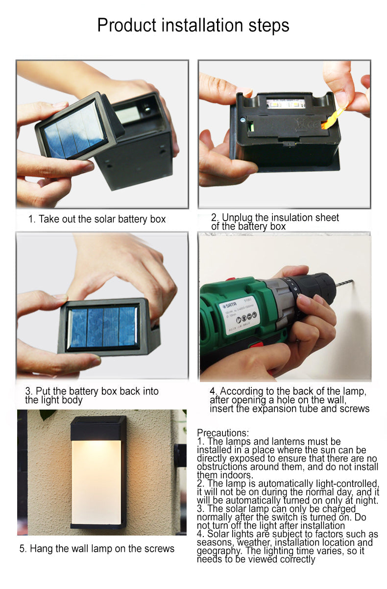 SolAura Frosted Glas Außenleuchte | Solar LED Wandleuchte | Wasserdicht & Energiesparend