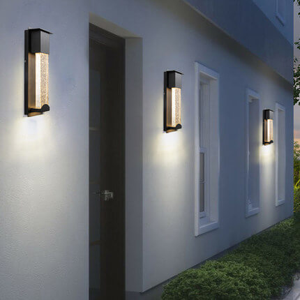 CrystalGuard – Outdoor LED Wandleuchte | Wasserdicht & Induktion | Modernes Design