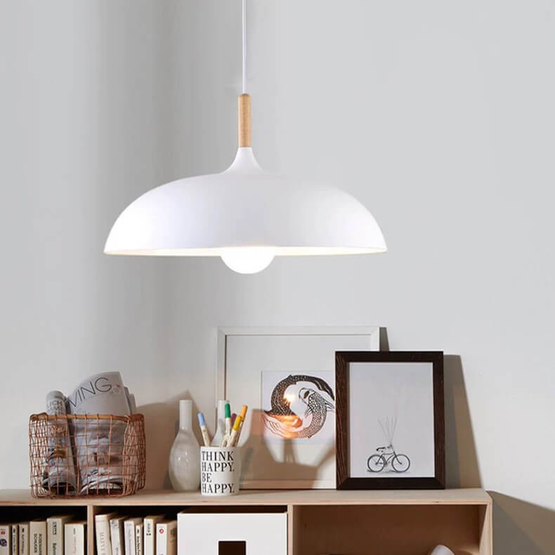 WoodDome Moderne Pendelleuchte | Holz-Metall-Design | LED-Lampe | Dome-Stil | Verschiedene Größen & Farben