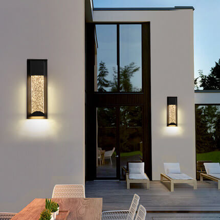 CrystalGuard – Outdoor LED Wandleuchte | Wasserdicht & Induktion | Modernes Design