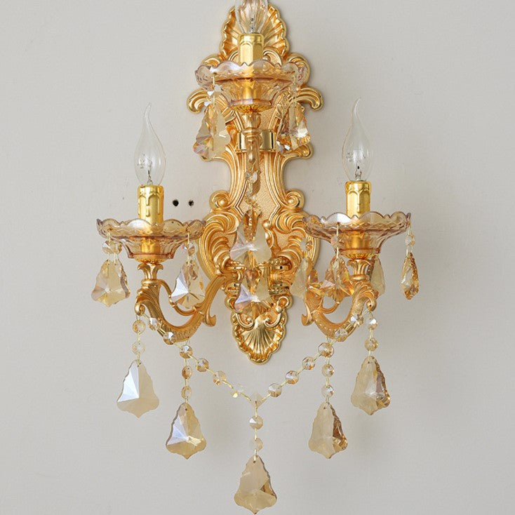 CandeLuxe Europäisches Kristall Wandkandelaber | 3-Flammig | Luxus Wandlampe | Klassische Beleuchtung für Zuhause