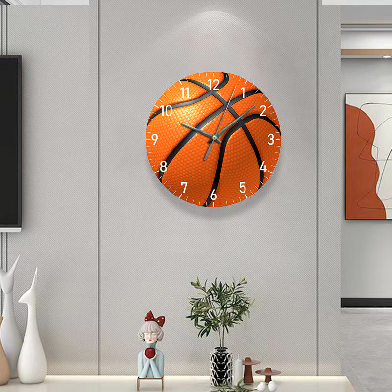 HoopTime Stille Basketball-Wanduhr | 12-Zoll Design | Perfektes Geschenk für Basketballfans