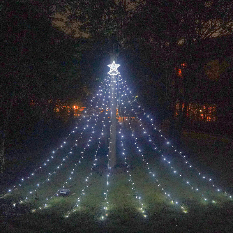 StarCascade – LED Weihnachtslichterkette | Sternen-Wasserfall & Meteor-Effekt | Warmweiß & Bunt