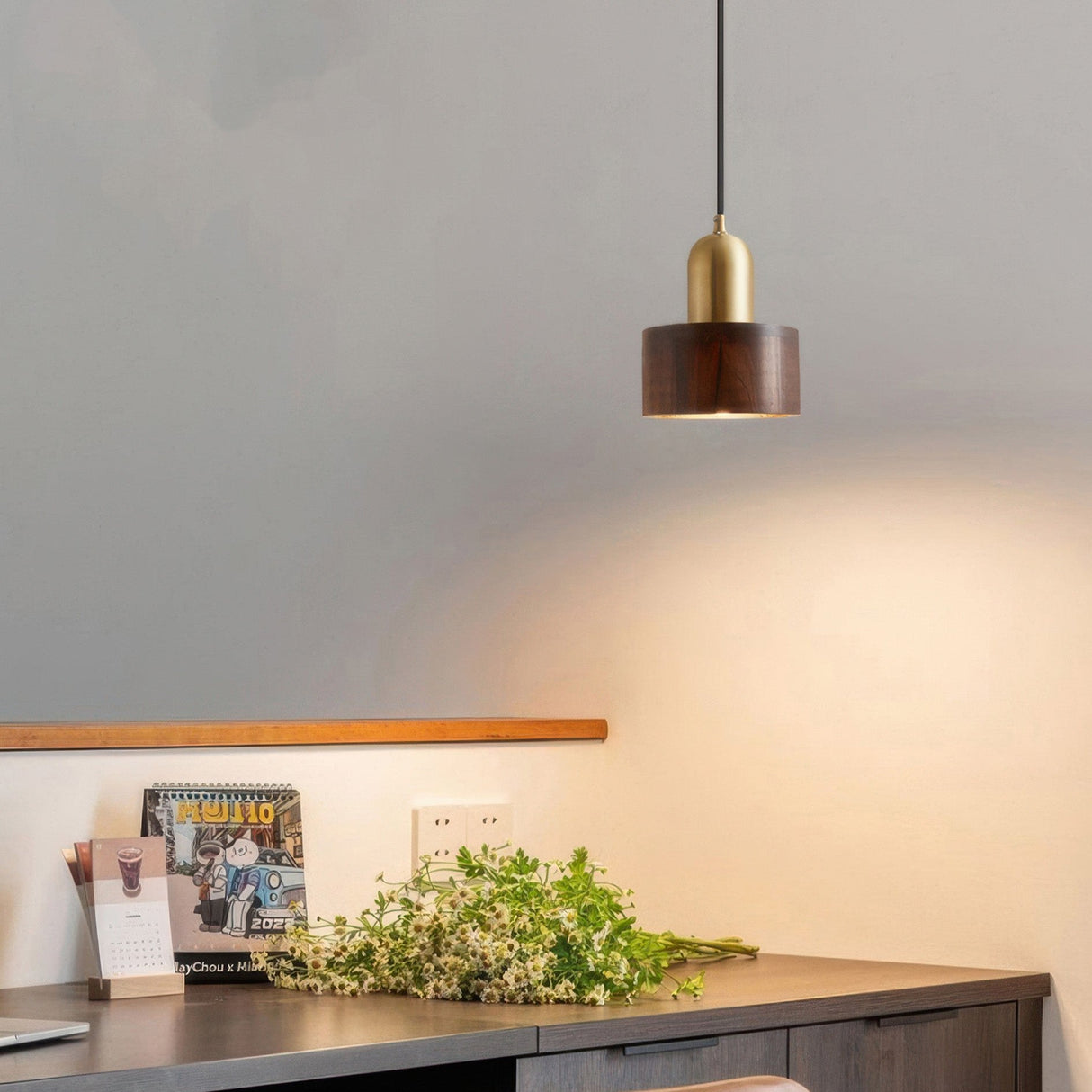 Zenara Pendelleuchte Hängelampe im Japanischen Stil | Zylinderförmig | Elegantes Design | Dekorative Beleuchtung für Zuhause