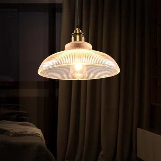 LumoStria Pendelleuchte | Streifenglas | 1-flammig | Vintage-Design für stilvolle Beleuchtung