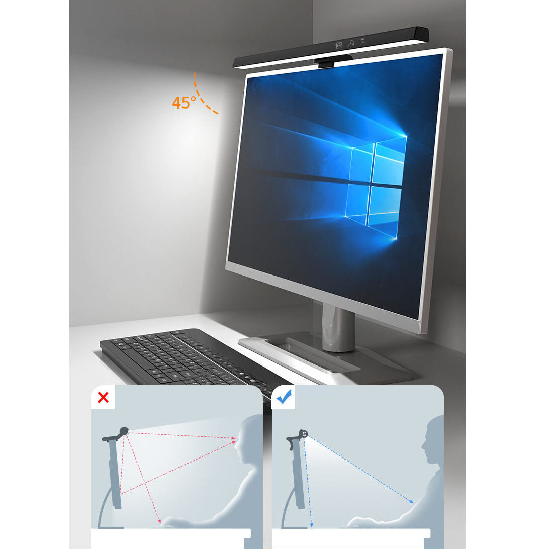 VisionBar LED Bildschirmlampe | Anti-Blaulicht | USB Wiederaufladbar | Für Laptop & Monitor