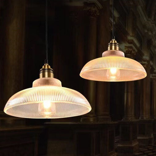 LumoStria Pendelleuchte | Streifenglas | 1-flammig | Vintage-Design für stilvolle Beleuchtung