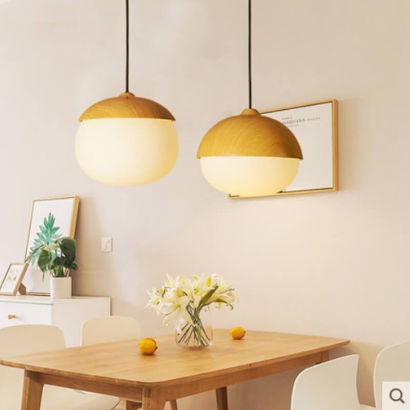 GlowNut Beige Globe Pendelleuchte | Modernes Design | Energieeffizient | Wohn- und Essbereich | Stilvolle Beleuchtung