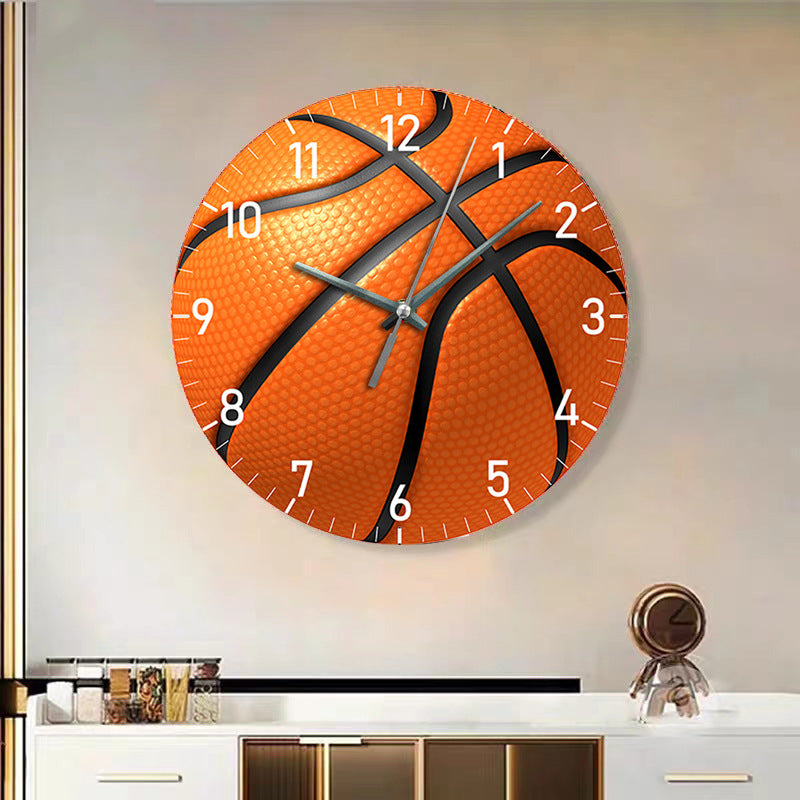 HoopTime Stille Basketball-Wanduhr | 12-Zoll Design | Perfektes Geschenk für Basketballfans