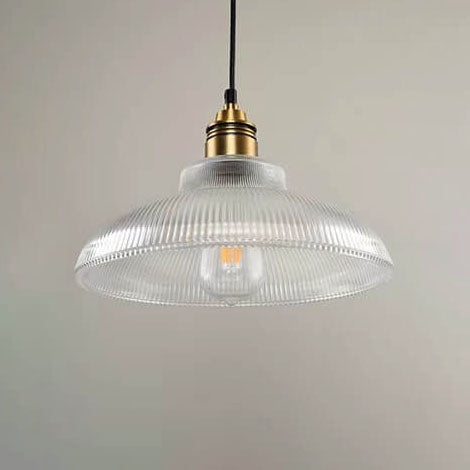 LumoStria Pendelleuchte | Streifenglas | 1-flammig | Vintage-Design für stilvolle Beleuchtung