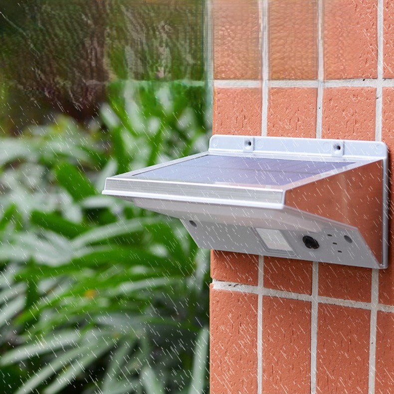 EcoGlint Rechteckige LED Wandlampe | Solarbetrieben | Minimalistisches Design für Garten und Terrasse