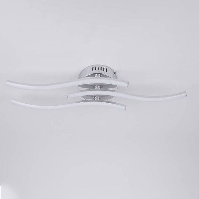 FluxLume LED Deckenleuchte | Wellenförmiges Design | Semi-Flush Montage | Warm- & Weißlicht | Minimalistischer Stil