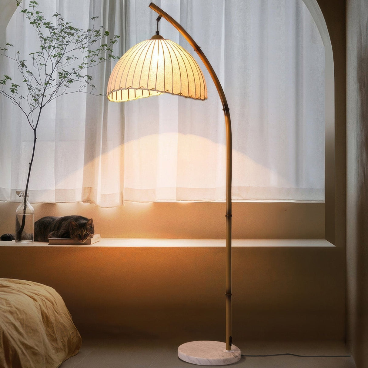 ZenovaGlow Bambus-Stehlampe | Nachhaltige Beleuchtung | Zen-inspirierte Deko für Zuhause