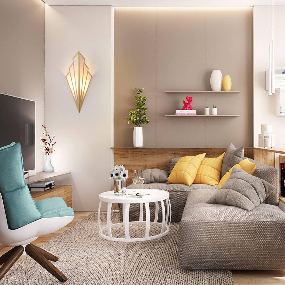 ShadeLume Wandlampe | Moderner Leinen-Schirm | 1-flammig | Kreatives Design | Wandbeleuchtung