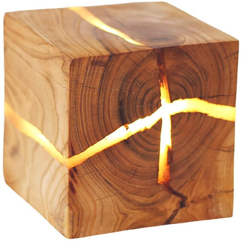 TimberGlow Creative Design Holz Wandleuchte | Rustikales Finish | Handgefertigt | Stilvolle Dekoleuchte für Zuhause