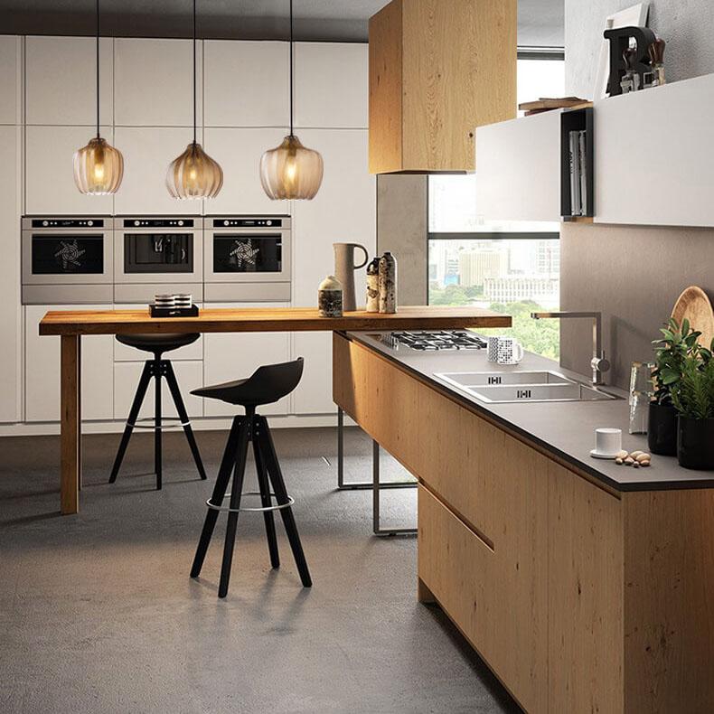 LuxeWave Nordic Glas-Pendelleuchte | Wellenstruktur | 1-Licht Barrel Design | Rauchgrau & Cognac Optionen