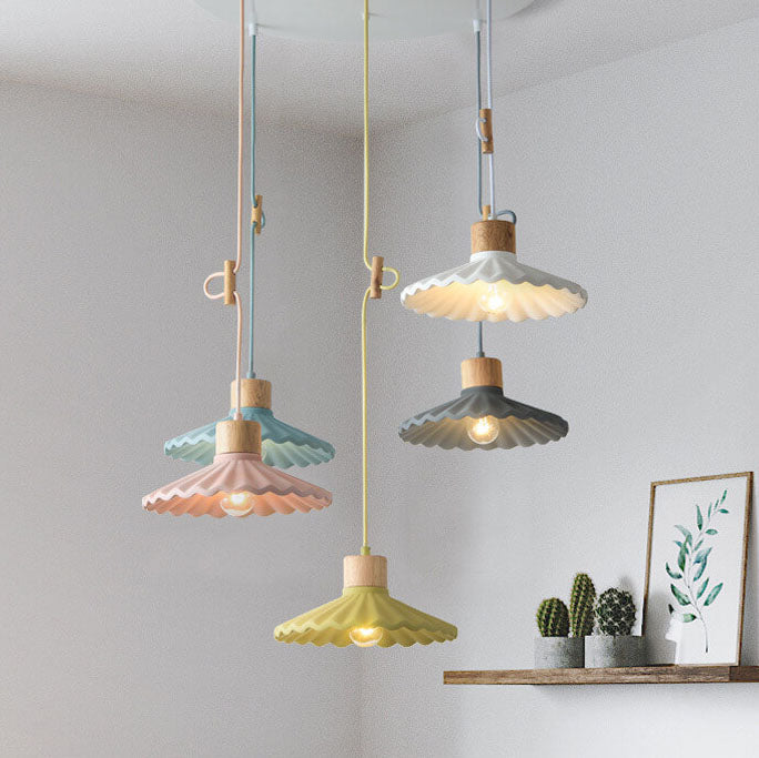 CemLight Moderne Macaron Pendelleuchte | Zement-Schirm | Skandinavisches Design | Stilvolle Beleuchtung | Für Wohn- und Essbereiche