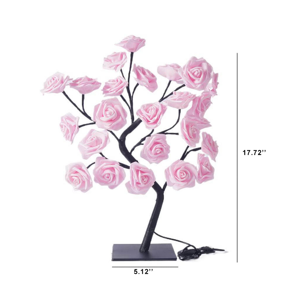 RoseTree USB Tischlampe | LED Rosenbaum mit 24 Lichtern | Warmweiß | Dekorative Stimmungsbeleuchtung