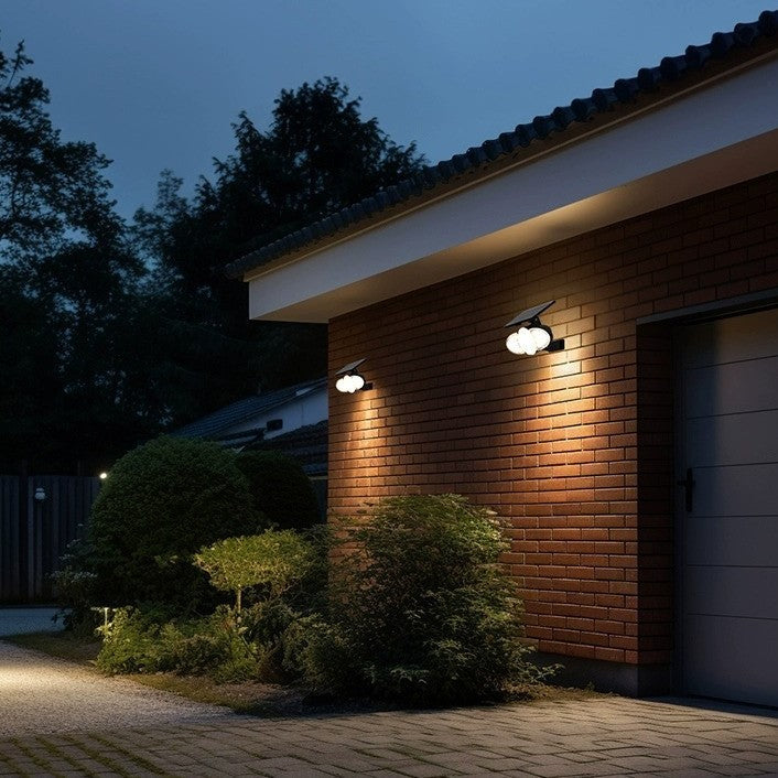 EcoGlint Rechteckige LED Wandlampe | Solarbetrieben | Minimalistisches Design für Garten und Terrasse