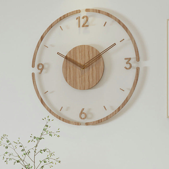 NordWood 35cm Wanduhr im skandinavischen Design | Massivholz | Leise & Elegant | Perfekt für Wohnzimmer & Büro