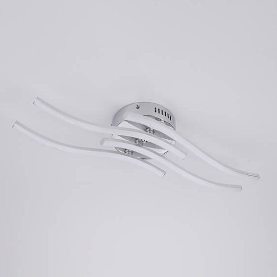 FluxLume LED Deckenleuchte | Wellenförmiges Design | Semi-Flush Montage | Warm- & Weißlicht | Minimalistischer Stil