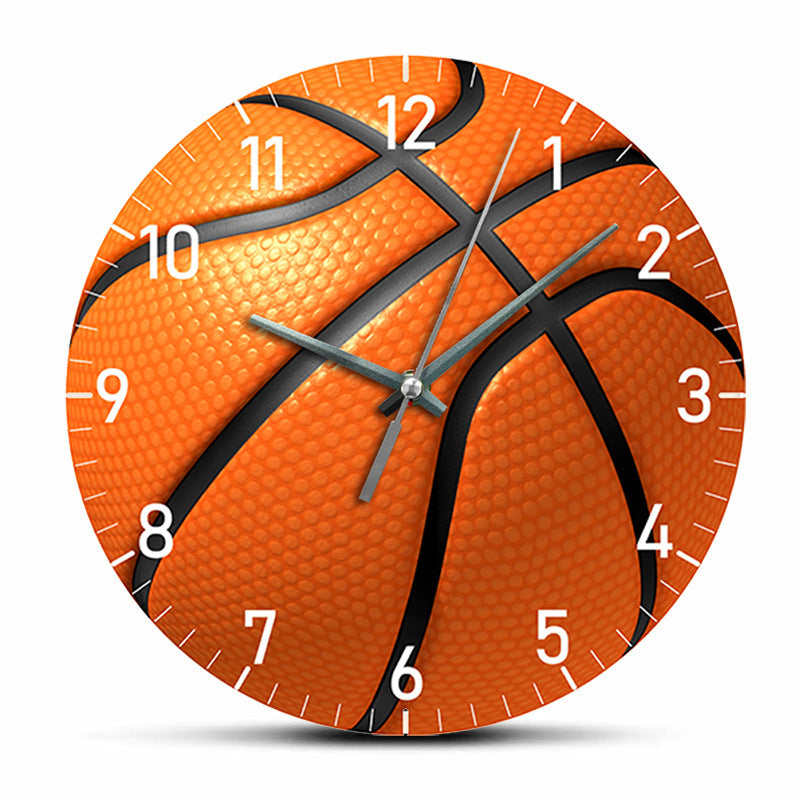 HoopTime Stille Basketball-Wanduhr | 12-Zoll Design | Perfektes Geschenk für Basketballfans