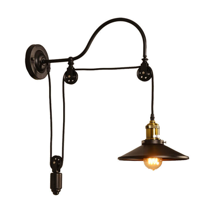 IronScape Retro Industrial Wandlampe | Wandleuchte mit Riemenscheibe | Vintage-Design