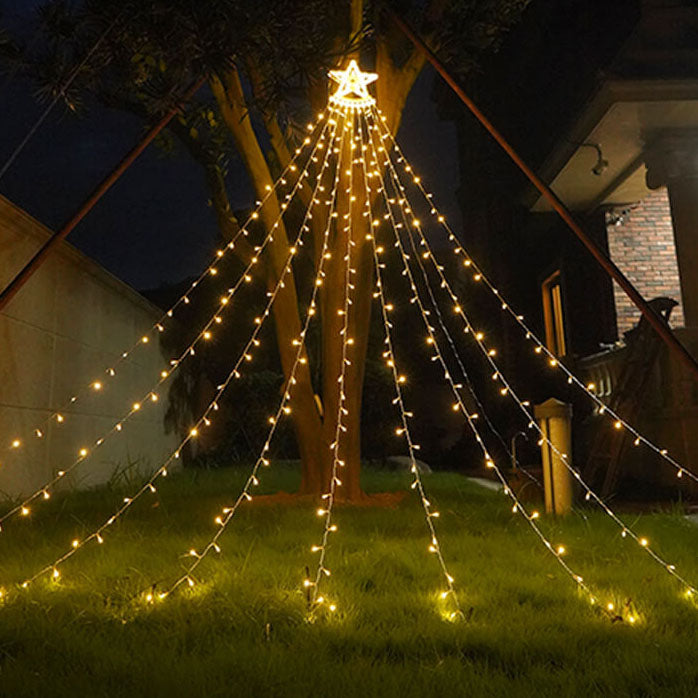 StarCascade – LED Weihnachtslichterkette | Sternen-Wasserfall & Meteor-Effekt | Warmweiß & Bunt