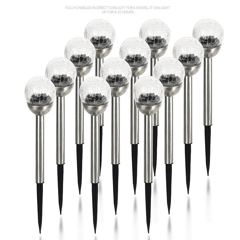 Lumevora Solar Gartenleuchte | Farbige LED Rundkopf-Lampe | Solarbetrieben | Landschaftslicht für Rasen & Wege