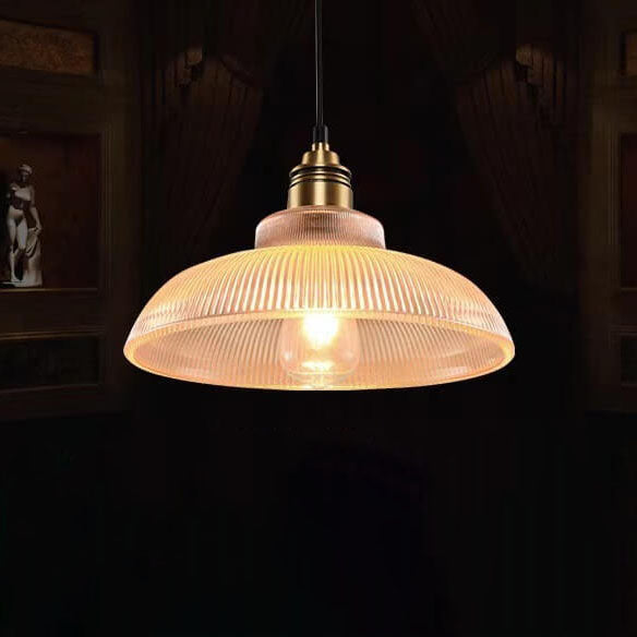 LumoStria Pendelleuchte | Streifenglas | 1-flammig | Vintage-Design für stilvolle Beleuchtung