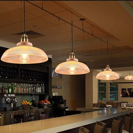 LumoStria Pendelleuchte | Streifenglas | 1-flammig | Vintage-Design für stilvolle Beleuchtung