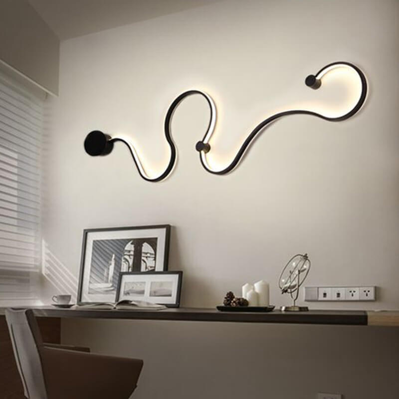 Serpenta Moderne LED Wandlampe | Aluminium | Geschwungenes Design | Dimmbar | Stilvolle Beleuchtung