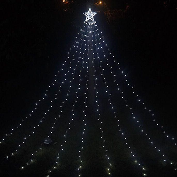 StarCascade – LED Weihnachtslichterkette | Sternen-Wasserfall & Meteor-Effekt | Warmweiß & Bunt