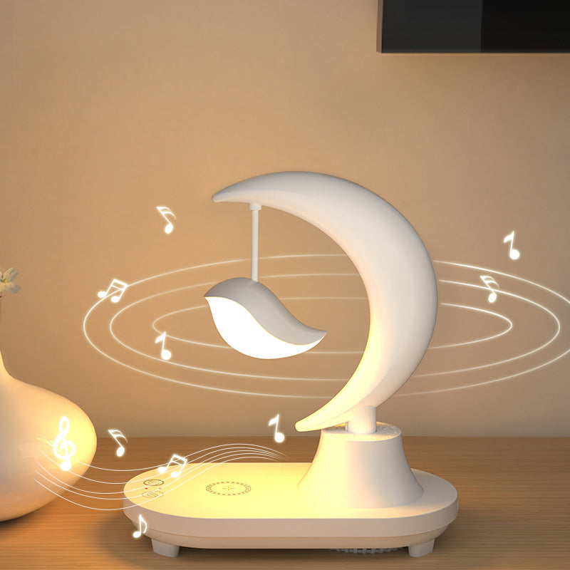 LunaSound Bluetooth Lautsprecher & Nachttischlampe | Kabellos | Moon-Shaped LED Tischlampe | Stilvolle Deko für Zuhause