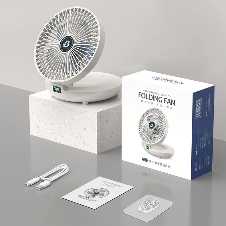 BreezeMate Mini-USB Ventilator | Tragbar & Wiederaufladbar | Verstellbar | Wand- & Desktopnutzung