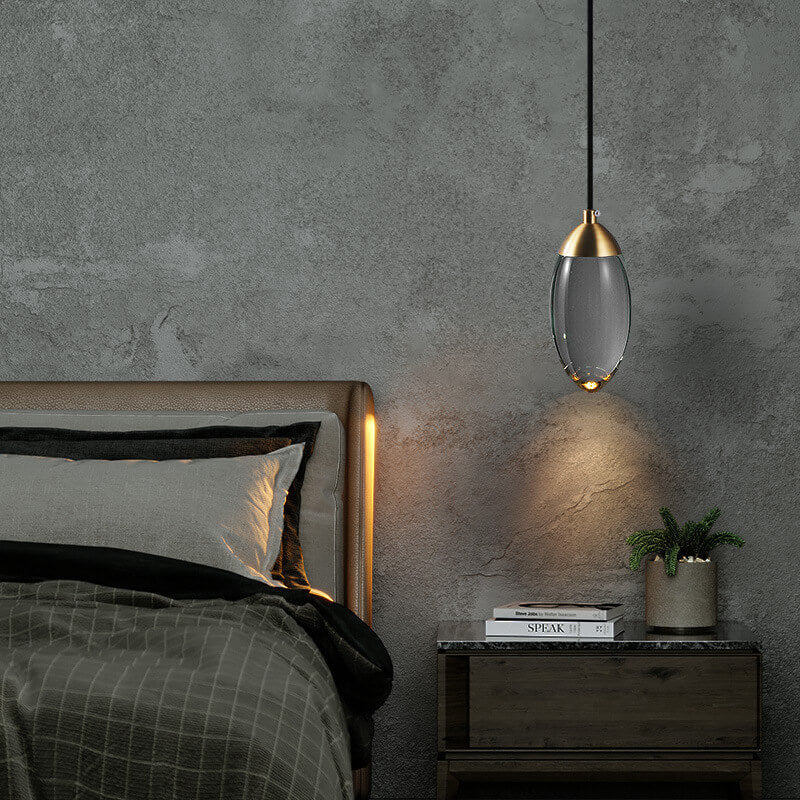 LustreVine Kristall Pendelleuchte | Tropfenform | LED-Lampe mit Kristall | Moderne Beleuchtung für Wohn- und Esszimmer
