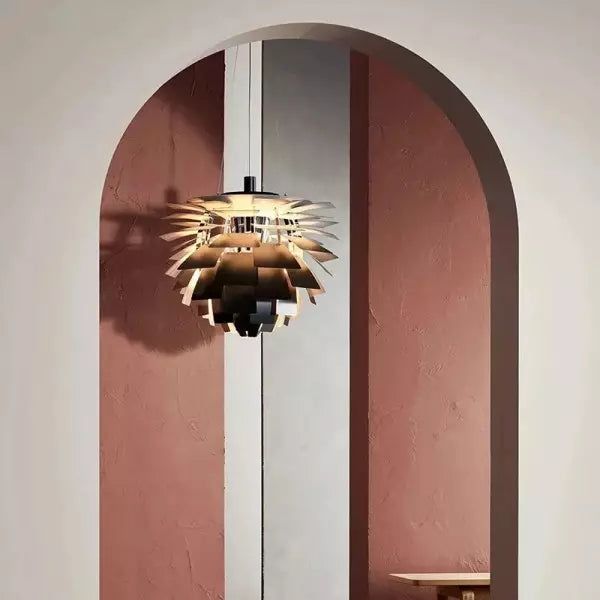 AuraPetal Moderne Artischocken-Hängeleuchte | Metall Design | Dimmbar | Stilvolle Innenbeleuchtung